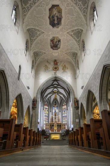 Interior view of Radolfzell Cathedral of Our Lady, Radolfzell am Lake Constance, Konstanz district, Baden-Württemberg, Germany