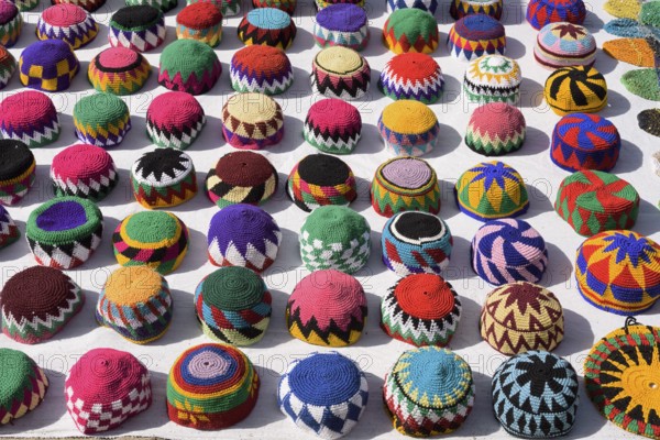 Traditional headdresses at a bazaar, Aswan, Egypt