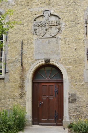 Entrance to St. Christopher Church, 'Little Amsterdam of the North' Friedrichstadt, North Frisia, Schleswig-Holstein, Germany