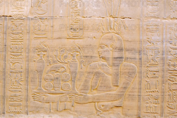 Relief at the double temple of Kom Ombo, Kom Ombo, Egypt