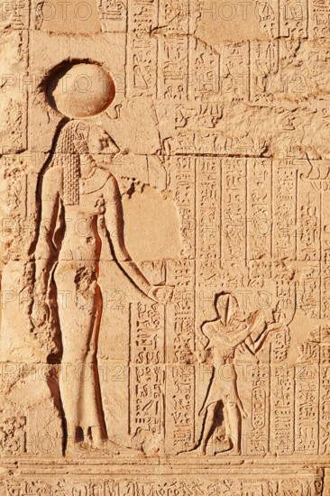 Relief of the goddess Menhit, Khnum temple of Esna, Egypt