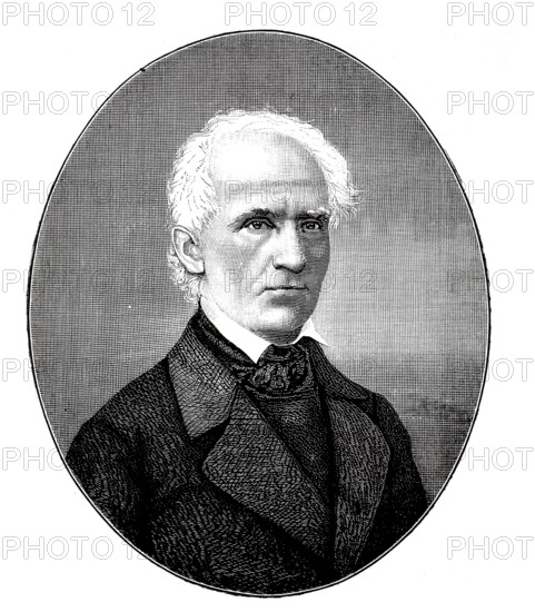 Peter Joseph Büscher, teacher, born around 1814, authentic, digitally restored reproduction from a 19th century model, exact date of presentation unknown, historical