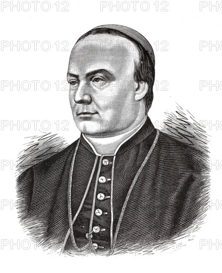 Michael Felix Korum (born 2 November 1840 in Wickerschweier, died 4 December 1921 in Trier) was a Roman Catholic clergyman and Bishop of Trier from 1881 to 1921, authentic, digitally restored reproduction from a 19th century original, exact date of depiction unknown, Historical