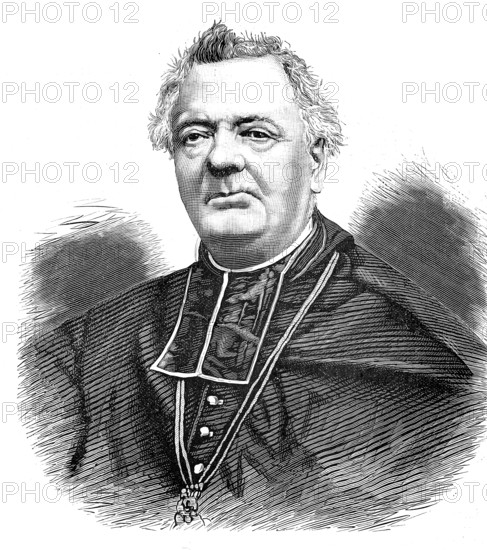 Peter Joseph Blum (born 18 April 1808 in Geisenheim, died 30 December 1884 in Limburg an der Lahn) was a German priest and Roman Catholic bishop of the diocese of Limburg from 1842 to 1884, thus also during the time of the Nassau and then Prussian Kulturkampf, authentic, digitally restored reproduction from a 19th century original, exact date of depiction unknown, Historical