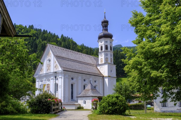Kirche St. Michael, Sachrang, Sachranger Tal, Chiemgau, Upper Bavaria, Bavaria, Upper Bavaria, Bavaria, Germany