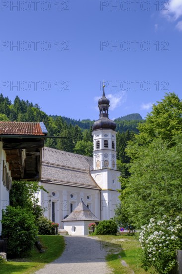 Kirche St. Michael, Sachrang, Sachranger Tal, Chiemgau, Upper Bavaria, Bavaria, Upper Bavaria, Bavaria, Germany