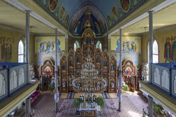 Interior seen from the gallery, former German Protestant church today Greek Catholic, Lanivka, Ukraine