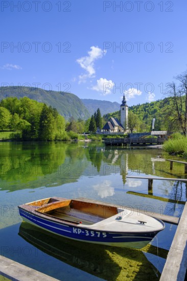 Church of Sv. Janeza Krstnika, Lake Bohinj, Lake Bohinj, Upper Carniola, Slovenia