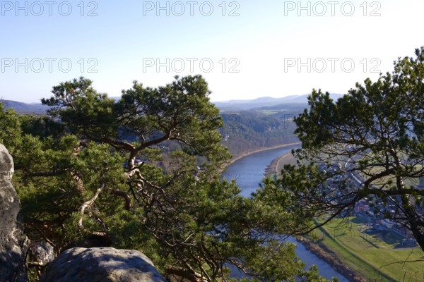 Elbe Sandstone Mountains, bastion area, winter, Saxony, Germany
