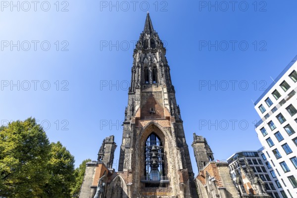 Former main church of St. Nikolai at Hamburg's Hopfenmarkt, Hamburg, Germany