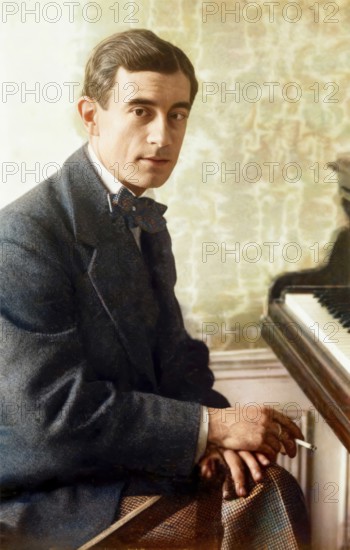 Joseph Maurice Ravel, 1875 – 1937, French composer, pianist and conductor, leading musician in Impressionism, digitally edited after Roland-Manuel