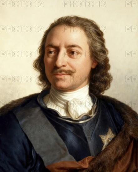 Portrait of Peter the Great, Peter I or Pyotr Alexeyevich Romanov, 1672-1725, Emperor of the Russian Empire, digitally optimized