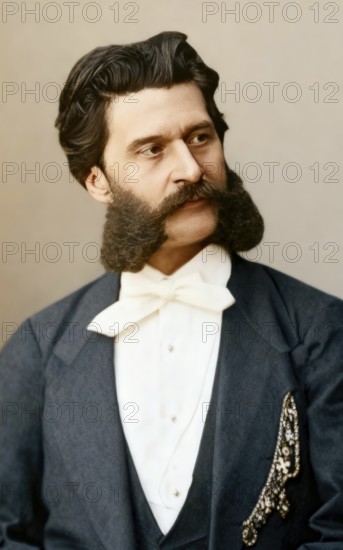 Johann Baptist Strauss II, 1825 – 1899, Austrian composer and violinist, Paris 1867, digitally edited according to a photograph