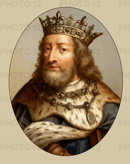 Clovis, Chlodovechus, Chlodwig I, Chlodowech, 466-511, King of the Franks of the Merovingian dynasty, digitally edited