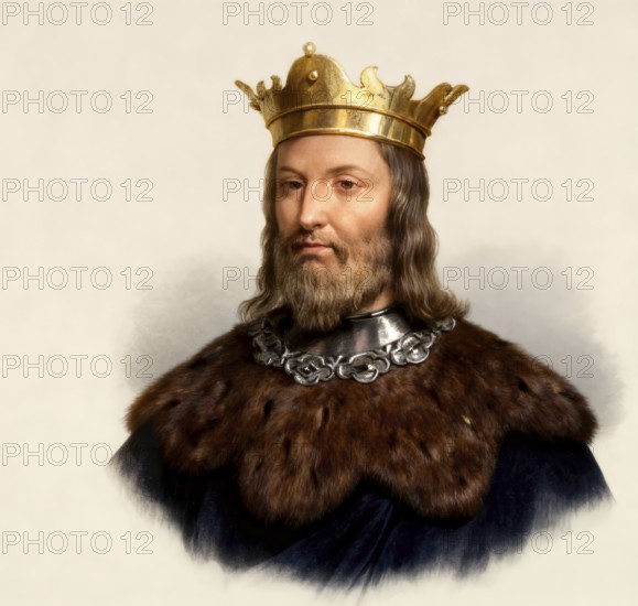 Clovis, Chlodovechus, Chlodwig I, Chlodowech, 466-511, King of the Franks of the Merovingian dynasty, digitally edited
