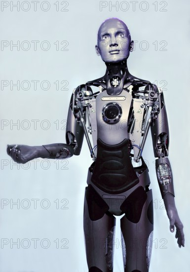 Humanoid robot for human-machine communication, artificial intelligence, AI, exhibition, history of the future, Germany