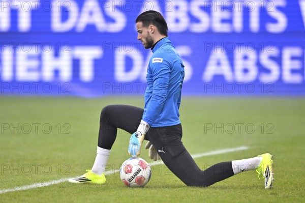 Goalkeeper Diant Ramaj 1. FC Heidenheim 1846 FCH (41) Warm-up Training Soccer Bundesliga, Voith-Arena, Heidenheim, Baden-Württemberg, Germany