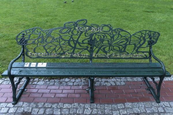 Park bench designed for World Youth Day 2016 in Krakow, Poland