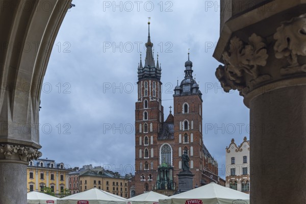 St. Mary's Basilica, Market Square, Krakow, Poland