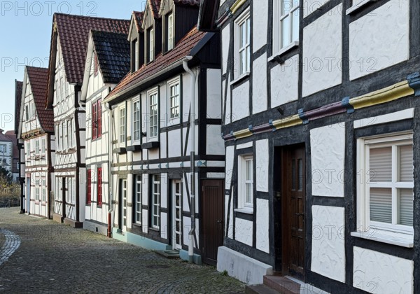 Fachwerkhäuserensemble Auf den Dielen, Altstadt, Paderborn, Ostwestfalen-Lippe, North Rhine-Westphalia, Germany