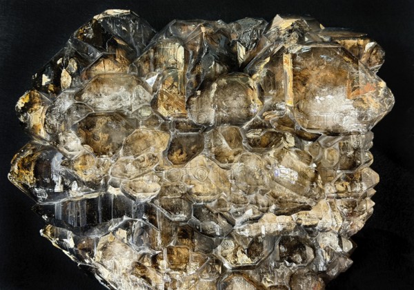 Smoky quartz, a variety of the mineral quartz colored by natural or artificial gamma rays, Germany