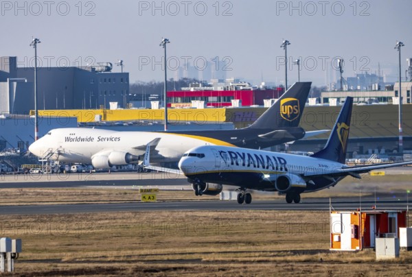 Ryanair Boeing 737 takes off at Cologne/Bonn Airport, North Rhine-Westphalia, Germany