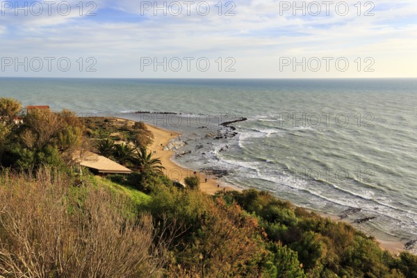 Coastline with beach, Agrigento, Sicily, south coast, Mediterranean Sea, Italy