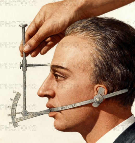 Median facial goniometer of Pierre Paul Broca, 1824 – 1880, French physician, anatomist and anthropologist