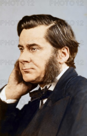 Thomas Henry Huxley, 1825 – 1895, English biologist and anthropologist, specialized in comparative anatomy, 1874, digitally edited