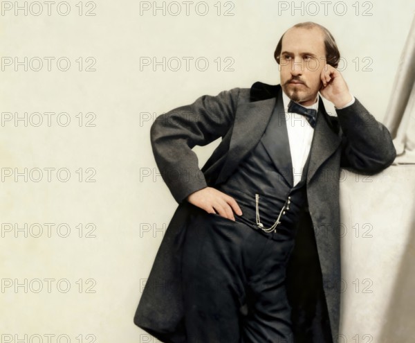 Portrait of Gabriel Urbain Fauré, 1845 – 1924, French composer, digitally edited according to a photograph, c. 1860