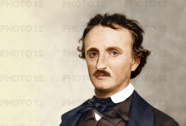 Portrait of Edgar Allan Poe, 1809 – 1849, American writer, digitally edited according to a photograph