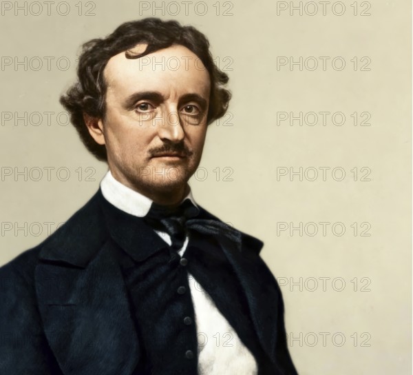 Portrait of Edgar Allan Poe, 1809 – 1849, American writer, digitally edited according to a photograph