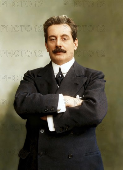 Giacomo Puccini, 1858 –1924, Italian composer, digitally edited according to a photograph by A. Dupont