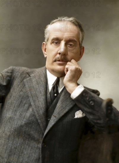 Giacomo Puccini, 1858 –1924, Italian composer, digitally edited according to a photograph by Attilio Badodi, 1924