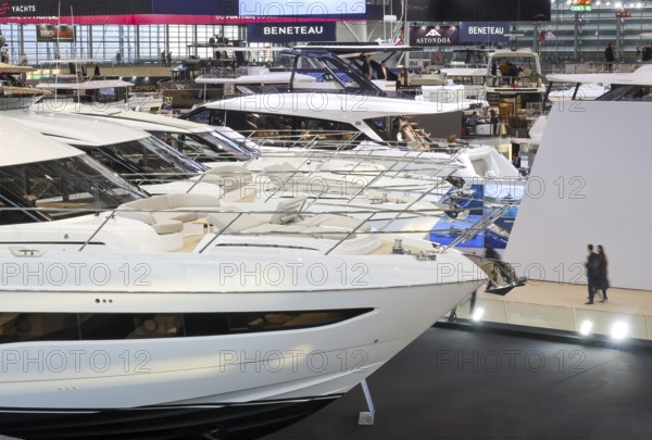 Düsseldorf, North Rhine-Westphalia, Germany - Luxury yachts at boot Düsseldorf