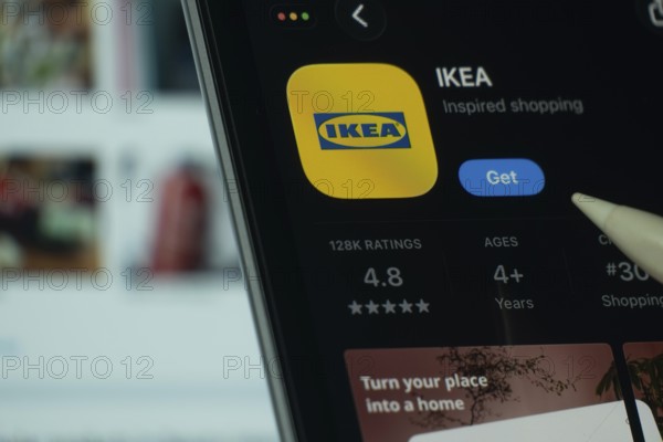 Dhaka, Bangladesh- 24 Oct 2025: A iPad screen displaying the IKEA app on App store