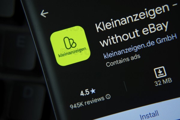 Dhaka, Bangladesh- 27 July 2025: Kleinanzeigen app from Google Playstore is displayed on a smartphone screen