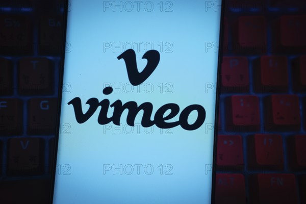 Dhaka, Bangladesh - 17 March 2025: The logo of the vimeo is displayed on a smartphone screen