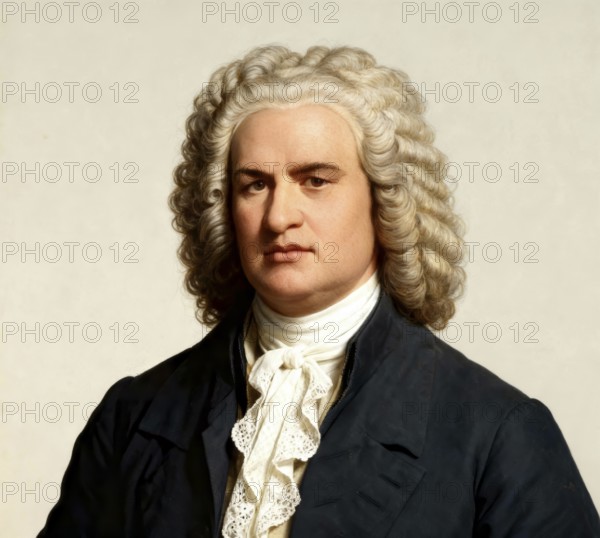 Johann Sebastian Bach, 1685 - 1750, German composer, digital edited