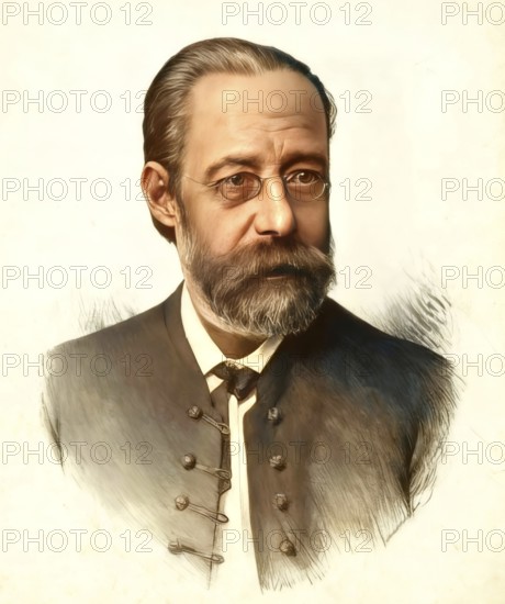 Bedrich Smetana, 1824 – 1884, Czech composer, digital edited according to illustration by Jan Vilímek