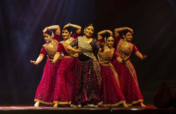 Artists perform a classical dance during a cultural evening program at Shilpgram Mohotsav 2026 in Guwahati, India, on 21 January 2026