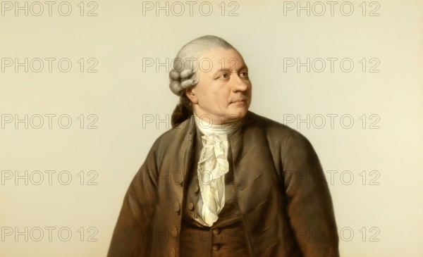 Portrait of Friedrich Gottlieb Klopstock, 1724 - 1803, German poet, digitally edited according to a painting by Jens Juel