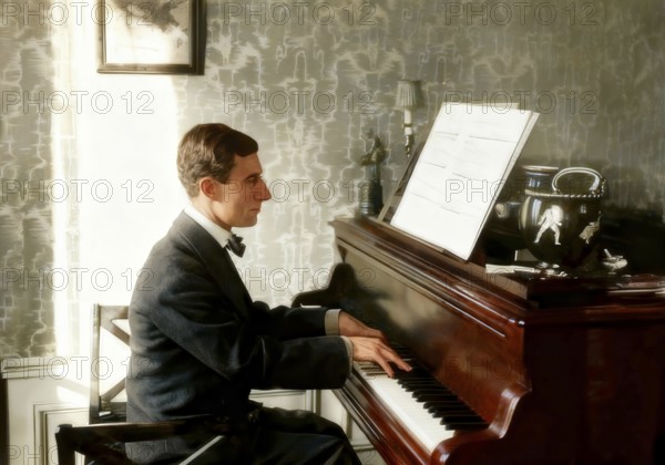 Joseph Maurice Ravel, 1875 – 1937, French composer, pianist and conductor, leading musician in Impressionism, digitally edited after Roland-Manuel