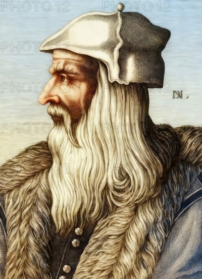 Leonardo da Vinci, 1452 - 1519, Italian painter, sculptor, architect and engineer, digitally edited