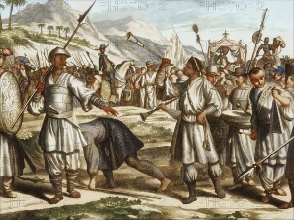 Vasco de Gama's arrival at the Samudrin von Calicut, Kozhikode, state of Kerala in India, 20 May 1498