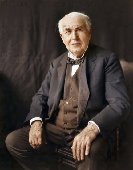 Portrait of Thomas Alva Edison, 1847 - 1931, American inventor, c. 1922, digitally