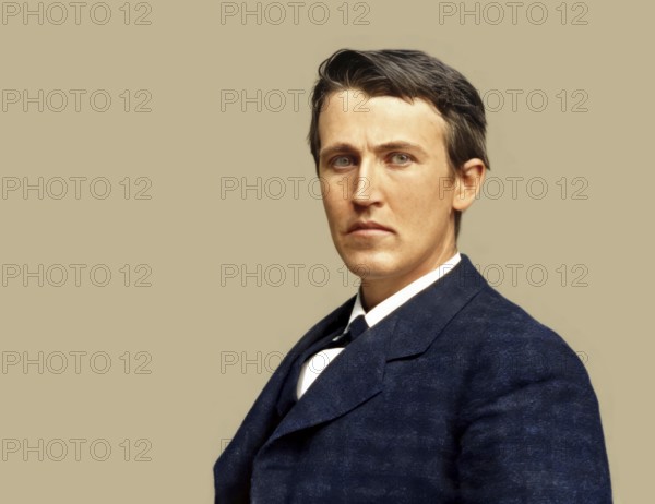 Thomas Alva Edison, 1847 - 1931, American inventor, digitally edited according to a photography by Mathew Brady, 1878