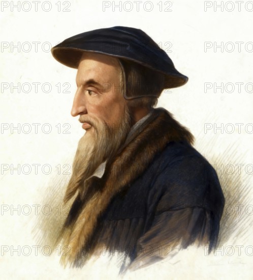 Johannes Calvin or Jean Cauvin, 1509 - 1564, reformer and founder of Calvinism