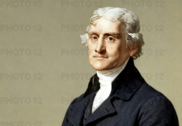 Portrait of Thomas Jefferson, 1743 - 1826, third president of the United States and principal author of the Declaration of Independence, digitally optimized