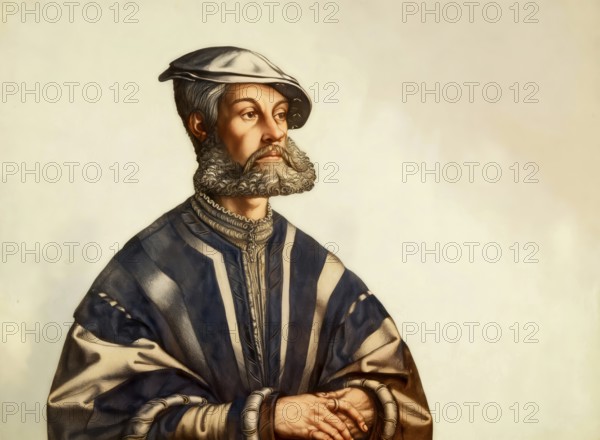 Portrait of Bernhard Knipperdolling, c. 1495 – 1536, German leader of the Münster Anabaptists, digitally edited